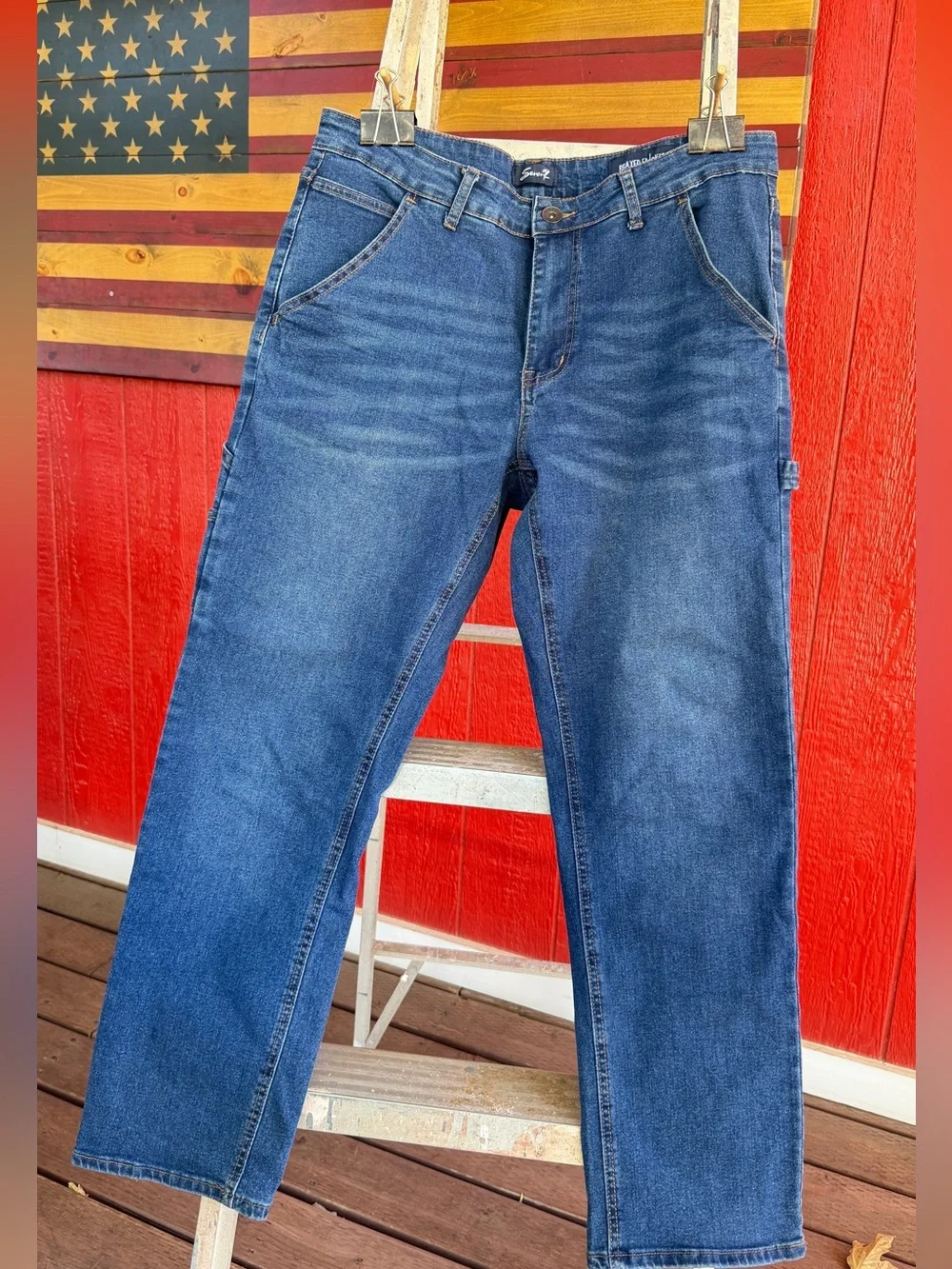 Seven7 Relaxed Fit Carpenter Jeans – Men’s 32x30 – Medium Wash Denim – Utility